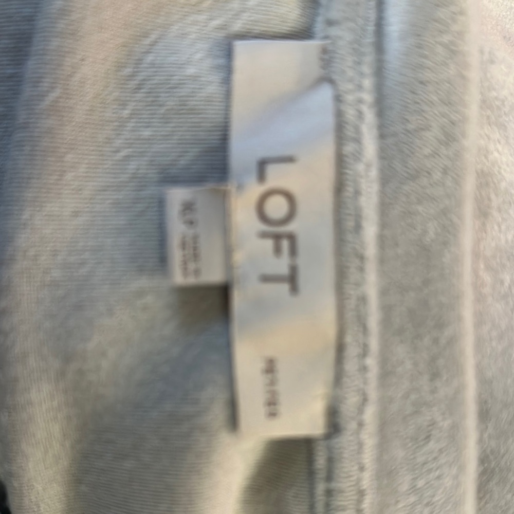 LOFT Women's Long Sleeve Velour Tee - Light Gray